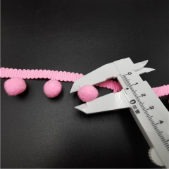 fashion pink fringe pompom lace trimming