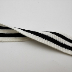 black and white stripe knit webbing