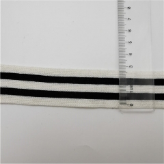 black and white stripe knit webbing