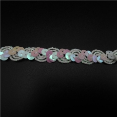 1cm woven brodered embroidery sequin lace