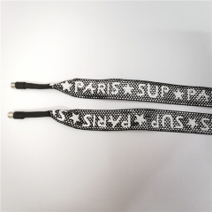 black shiny flat tape cord for garment