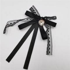 lace bow brooches for women shirt dress fashion collar jewelry ribbon tie broche