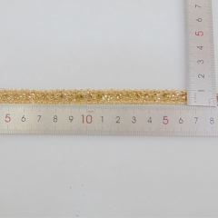 fancy yellow crystal beads heat transfer tape trims