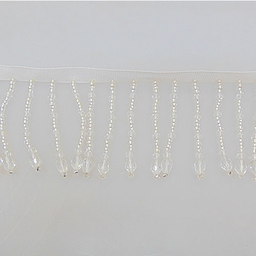 acrylic fashion custom beaded rhinestone fringe top for garment decoration